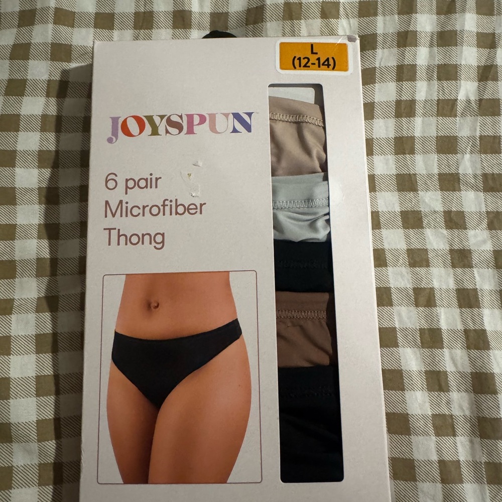 Women's Microfiber Thong - 6 Pack - Black, Tan, Gray